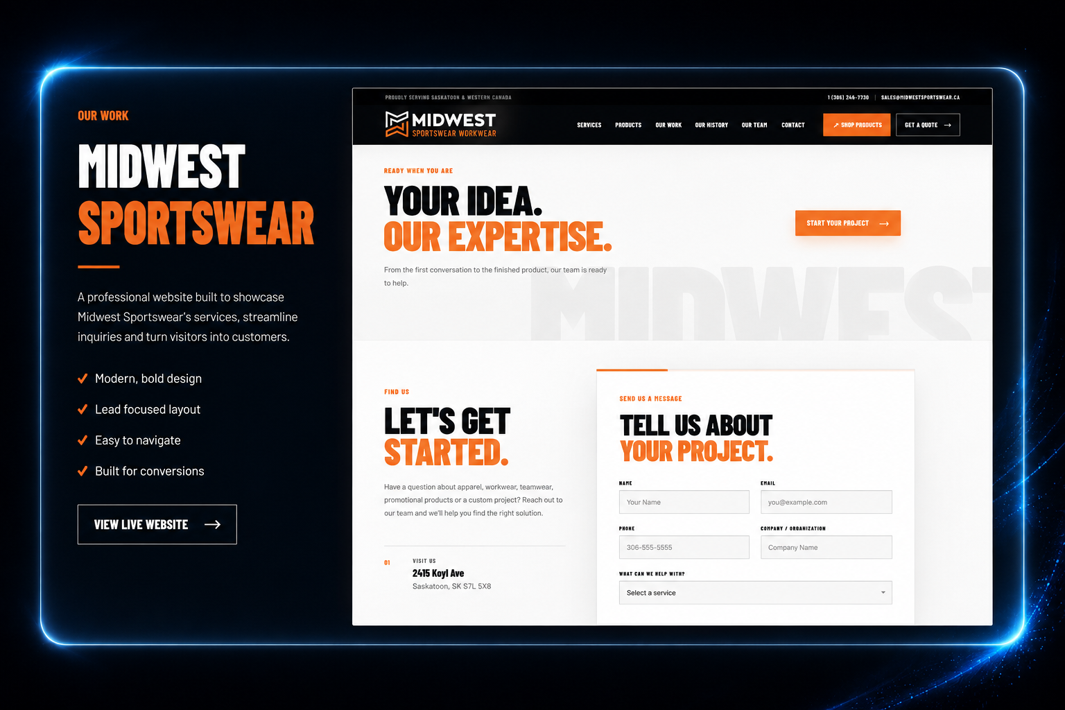 Midwest Sportswear project screenshot 3