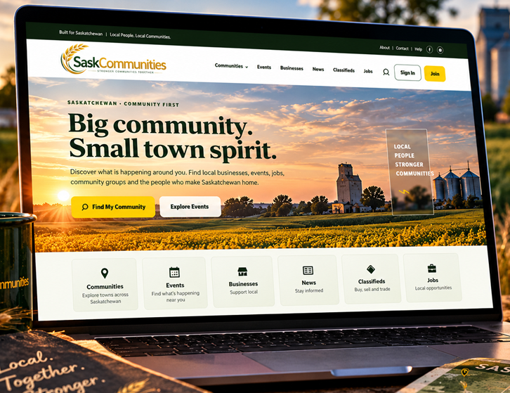 SASK COMMUNITIES project by YXE Web Studios