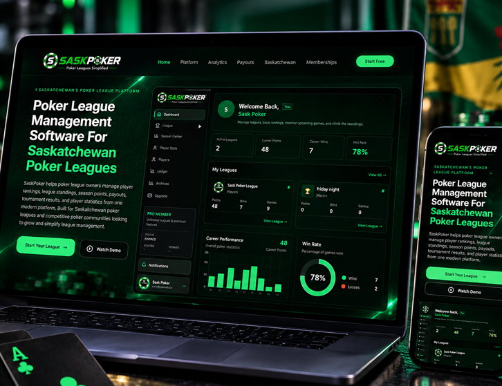 SASK POKER project by YXE Web Studios